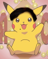 Pikachu cabeludo e pançudo