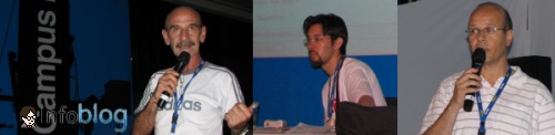 Fábio Paiva, Maurício Kann e Marcel Benedeti na palestra “Blogueiros pelo direito dos animais”