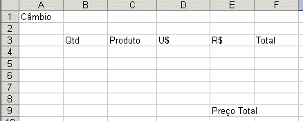 Uma tabela do excel