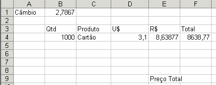 Nova tabela do Excel