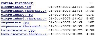 index dos arquivos