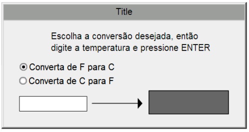 Exemplo 1 de conversor de temperaturas