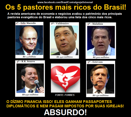 pastores mais ricos