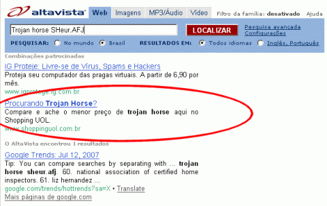 Altavista - Uol vende virus